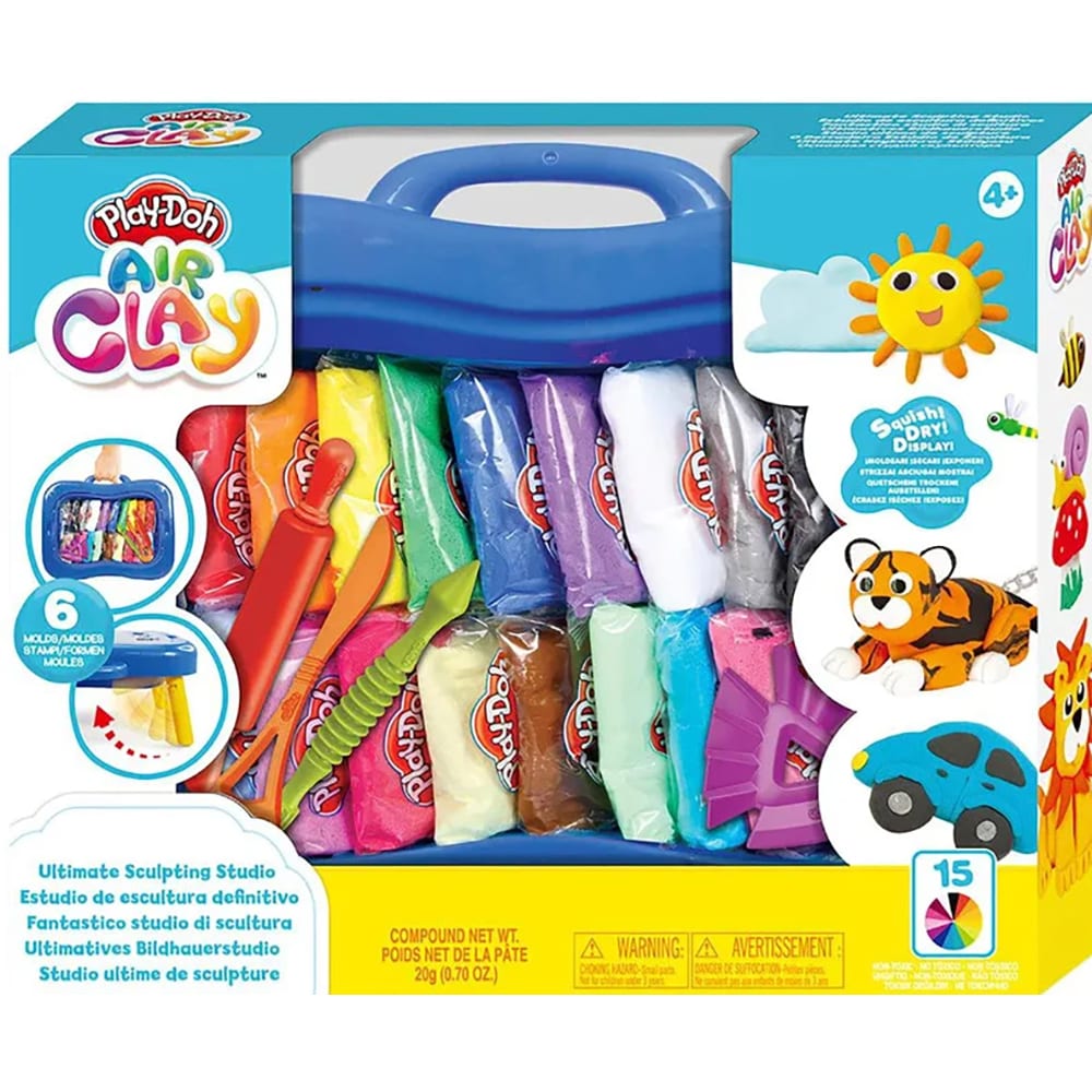 Set plastilina AIR CLAY Studio de scluptura 1100029421, 4 ani+, multicolor