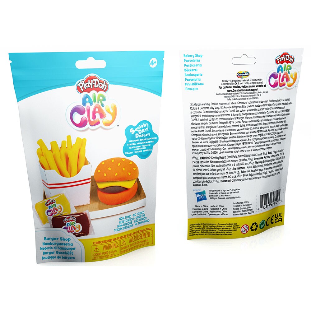 Set plastilina AIR CLAY Diverse forme 1100029424, 4 ani+, multicolor 
