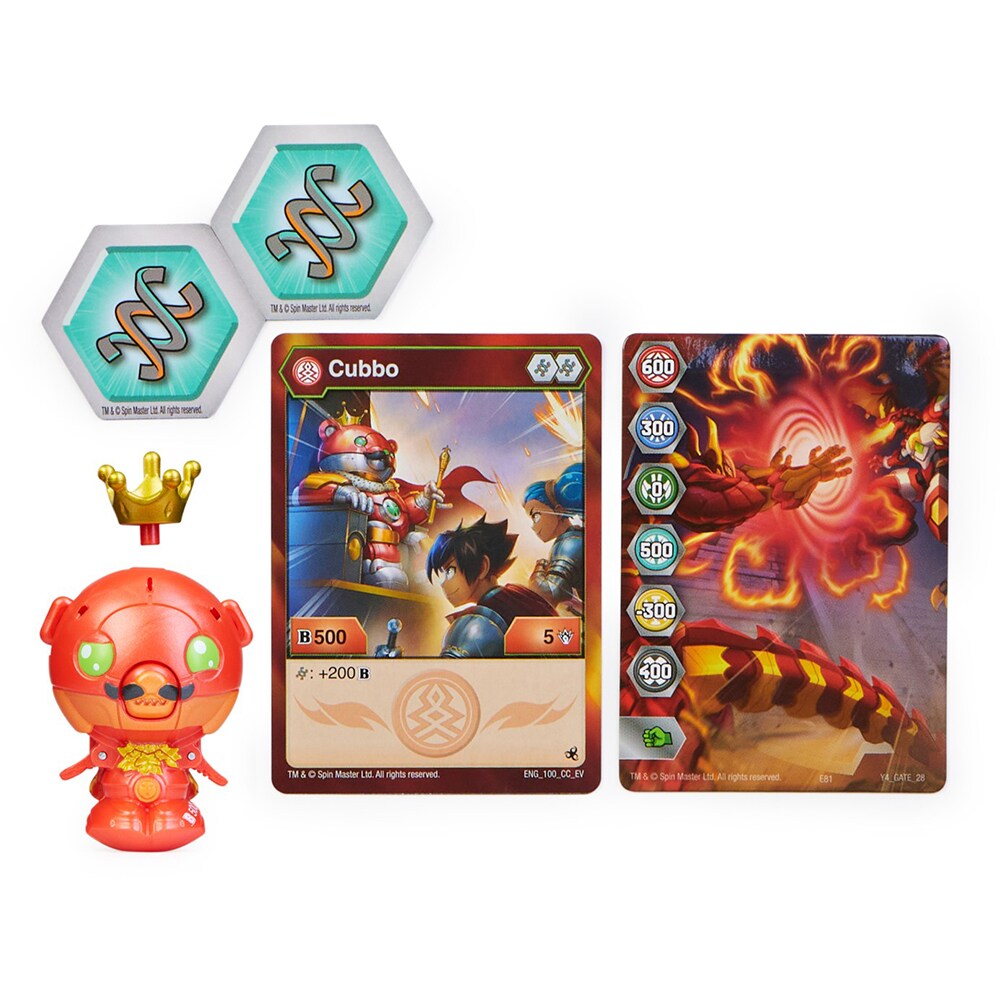 Figurina BAKUGAN Cubbo King 135558, 6 ani+, rosu-galben