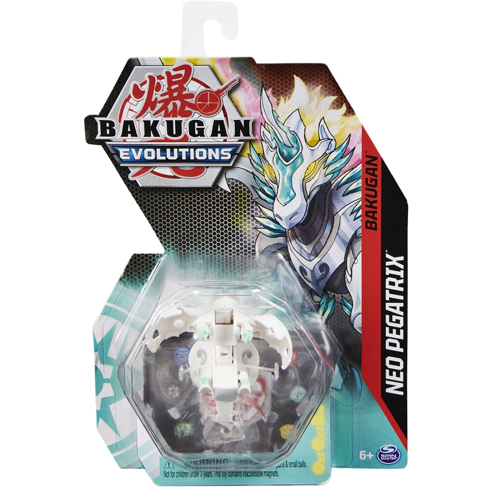 Figurina BAKUGAN Evolutions S4 Bila Clasica Neo Pegatrix 135600, 6 ani+, alb-verde