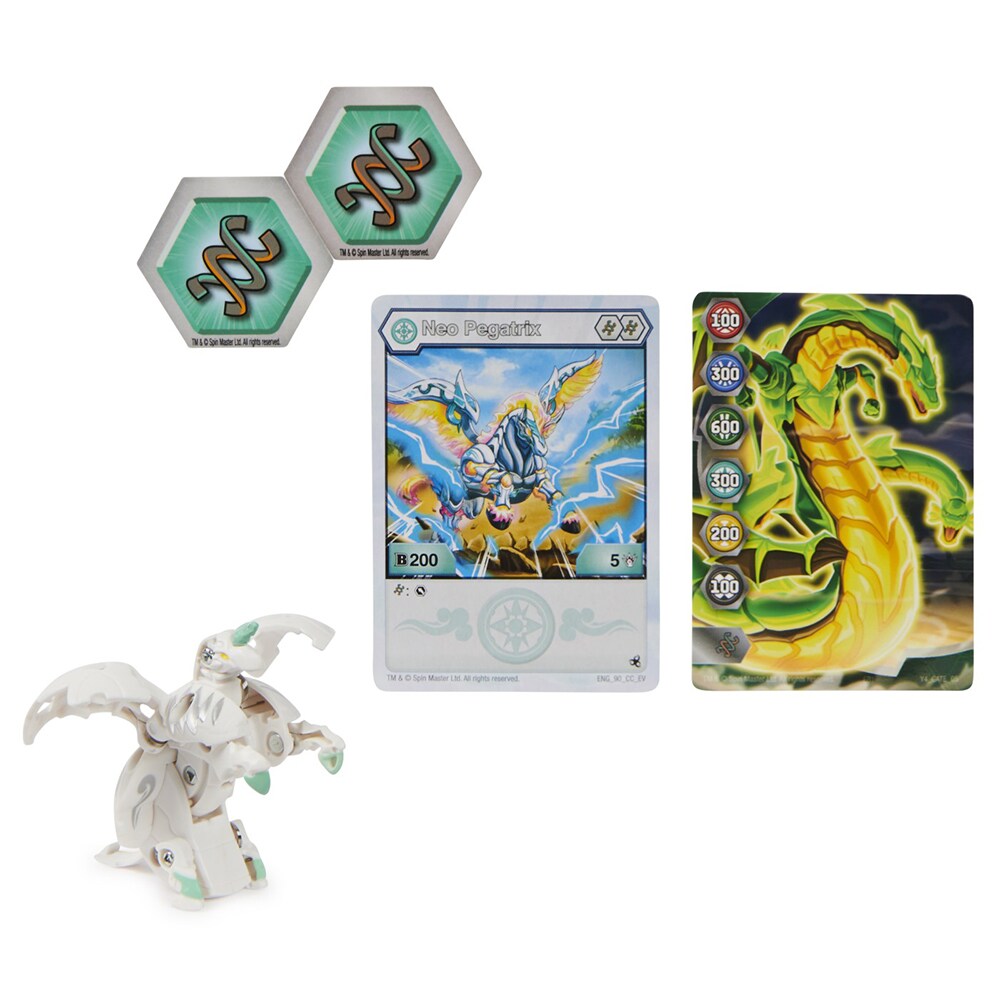 Figurina BAKUGAN Evolutions S4 Bila Clasica Neo Pegatrix 135600, 6 ani+, alb-verde