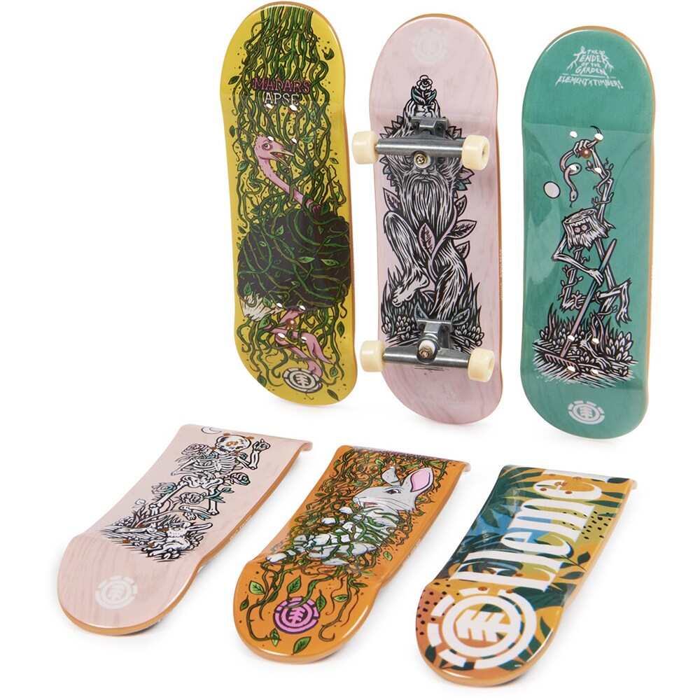 Set 6 mini placi skateboard TECH DECK Fingerboard Element 20136709, 6 ani+, multicolor