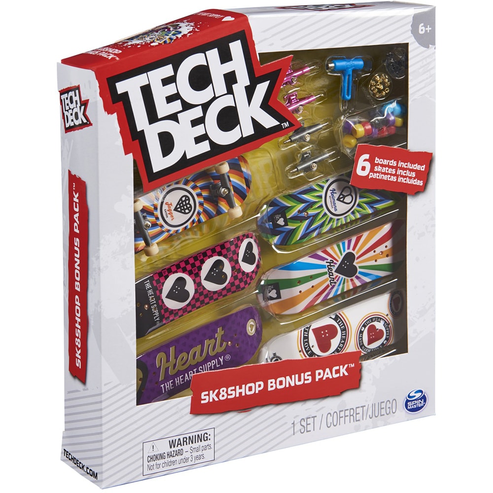 Set 6 piese TECH DECK Fingerboard Heart 20136711, 6 ani+, multicolor