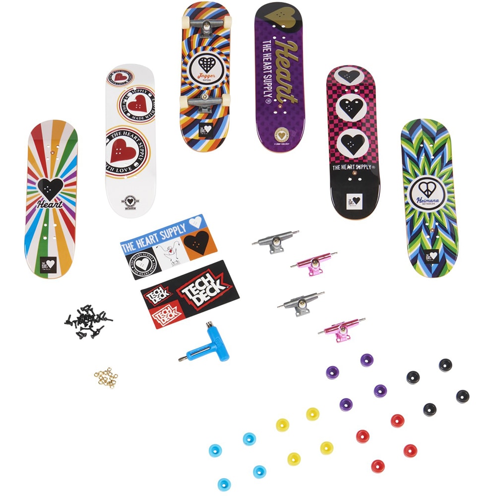 Set 6 piese TECH DECK Fingerboard Heart 20136711, 6 ani+, multicolor