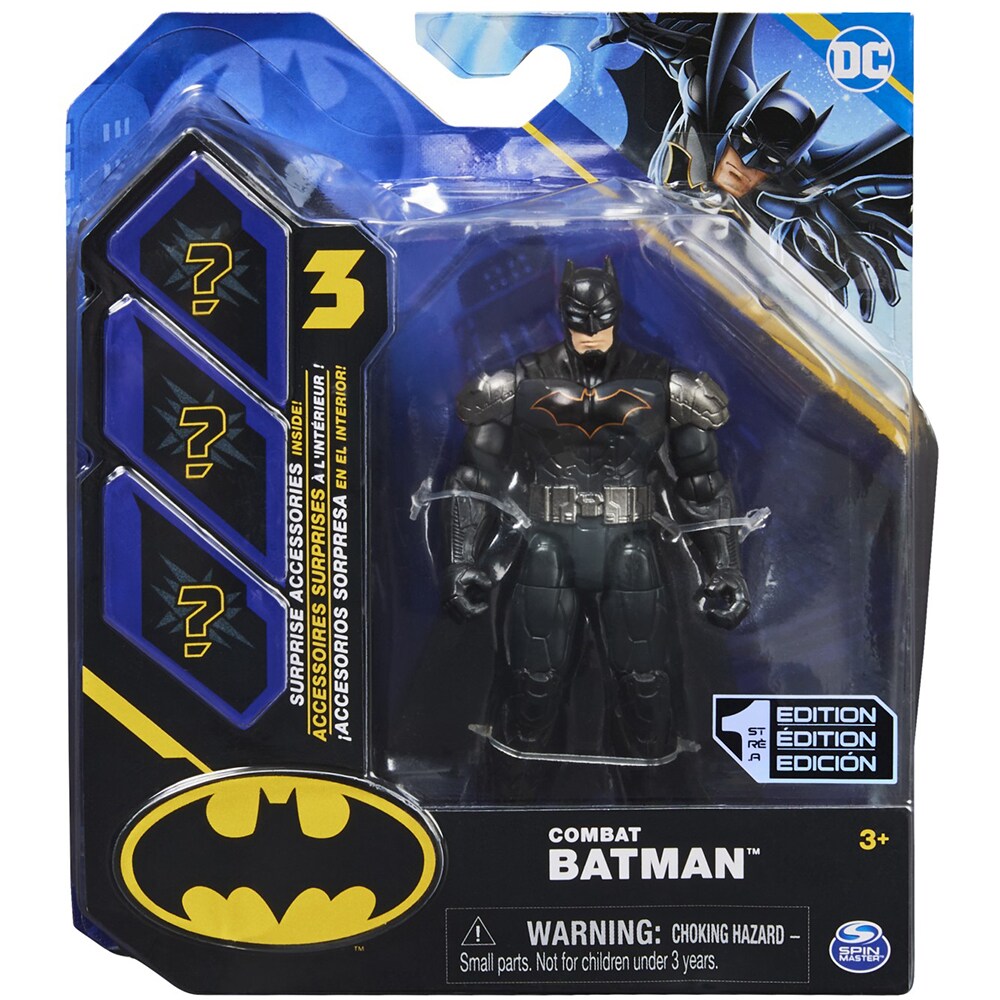 Figurina BATMAN 3 accesorii surpriza 20138130, 3 ani+, negru-argintiu