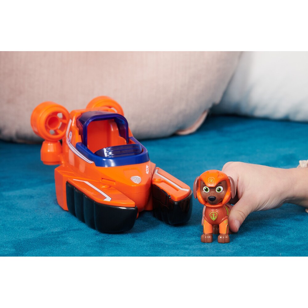 Set figurina si vehicul PAW PATROL Catelusii Acvatici Zuma si Homar, 3 ani+, multicolor