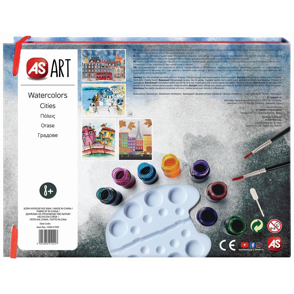 Set pentru desen AS GAMES Art - Orase 21042, 6 ani+, multicolor