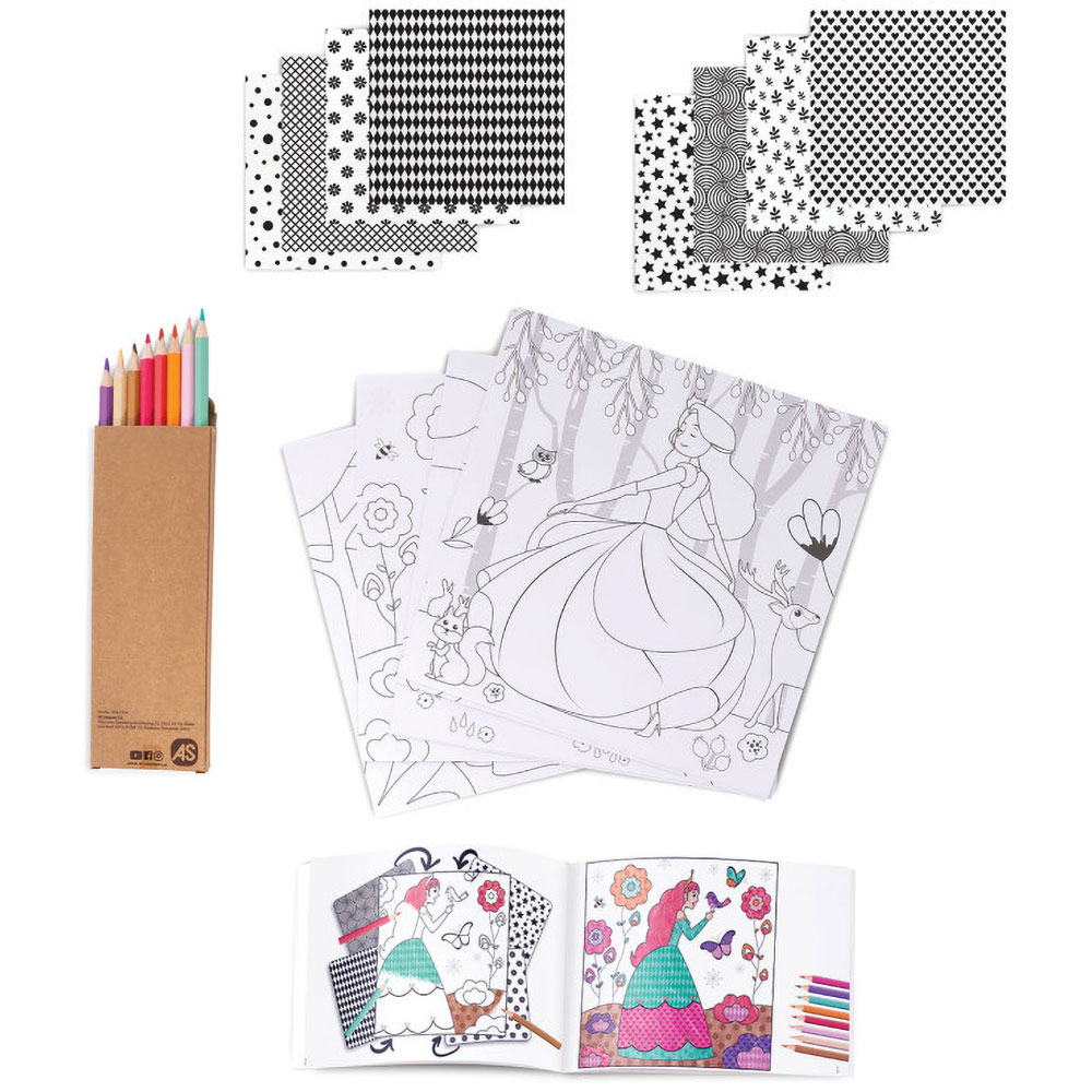 Jucarie creativa AS GAMES Art - Creioane colorate Printese 21054, 4 ani+, multicolor