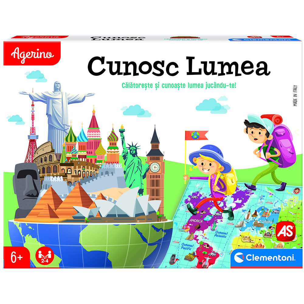 Joc educativ AS GAMES Agerino - Cunosc lumea 50744, 6 ani+, 2-4 jucatori
