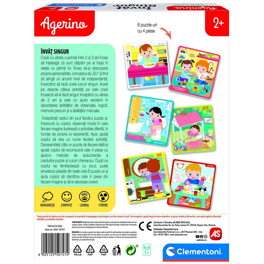 Joc educativ AS GAMES Agerino - Invat singur 0747, 3 ani+, 1 jucator
