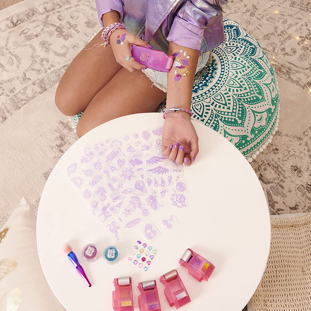 Jucarie de rol SPINMASTER Go Glam Studio - Tatuaje Glitter 6061176, 8 ani+, multicolor