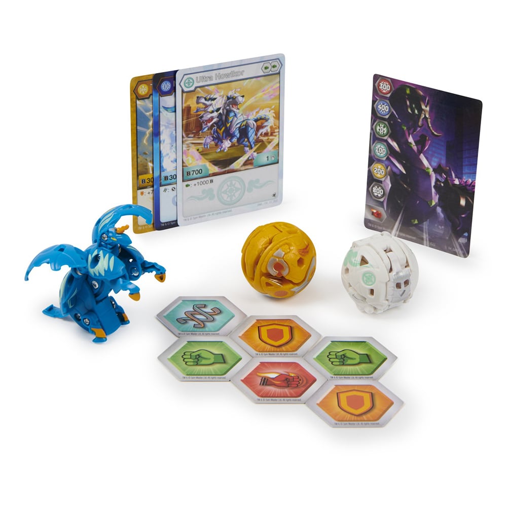 Set 3 figurine BAKUGAN Evolutions - Starter Pack Gillator Ultra Hydorous si Blitz Fox 6064656, 6 ani+, multicolor