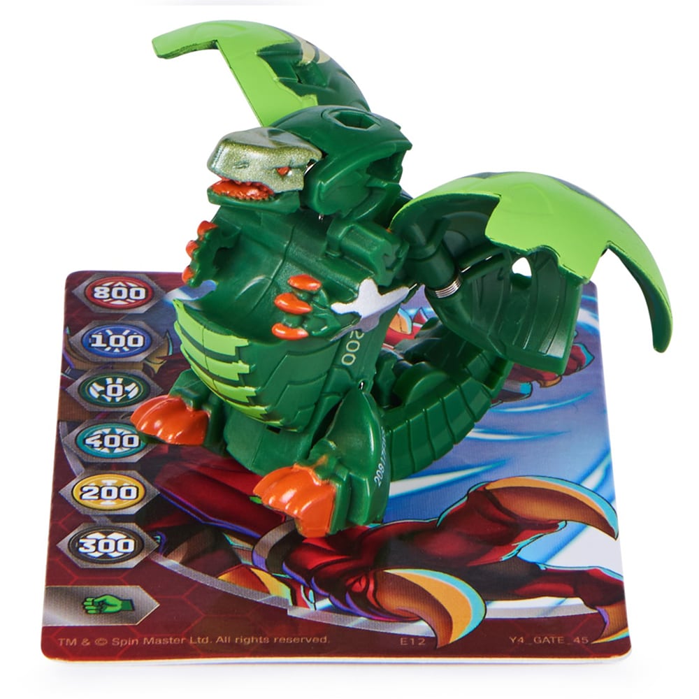 Figurina BAKUGAN S5 - Bila Clasica Trox Sairus 606609320, 6 ani+, verde-portocaliu