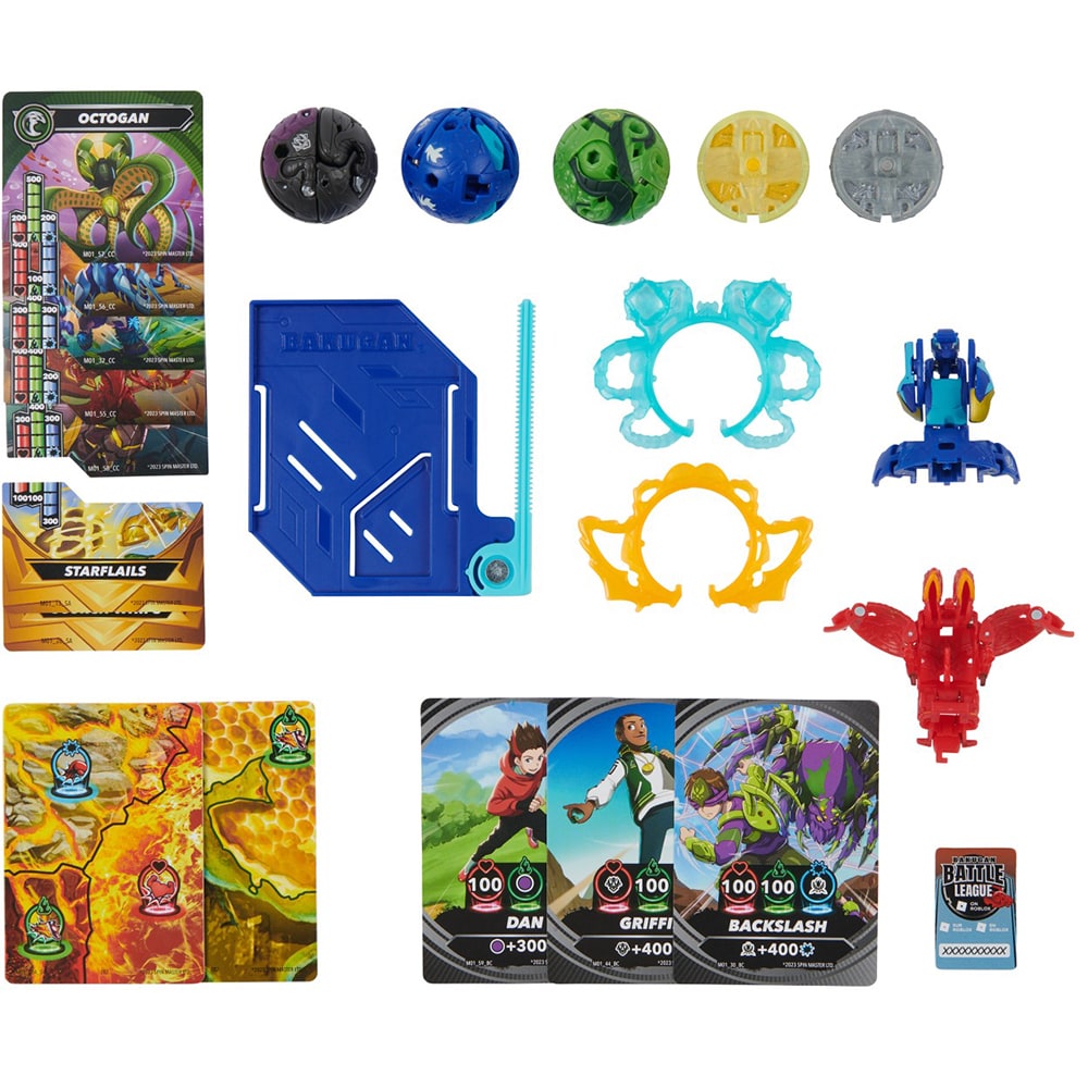 Set figurine BAKUGAN Set de lupta - Nillious Mantid Bruiser Octogan Trox 6066989 6 ani+, multicolor