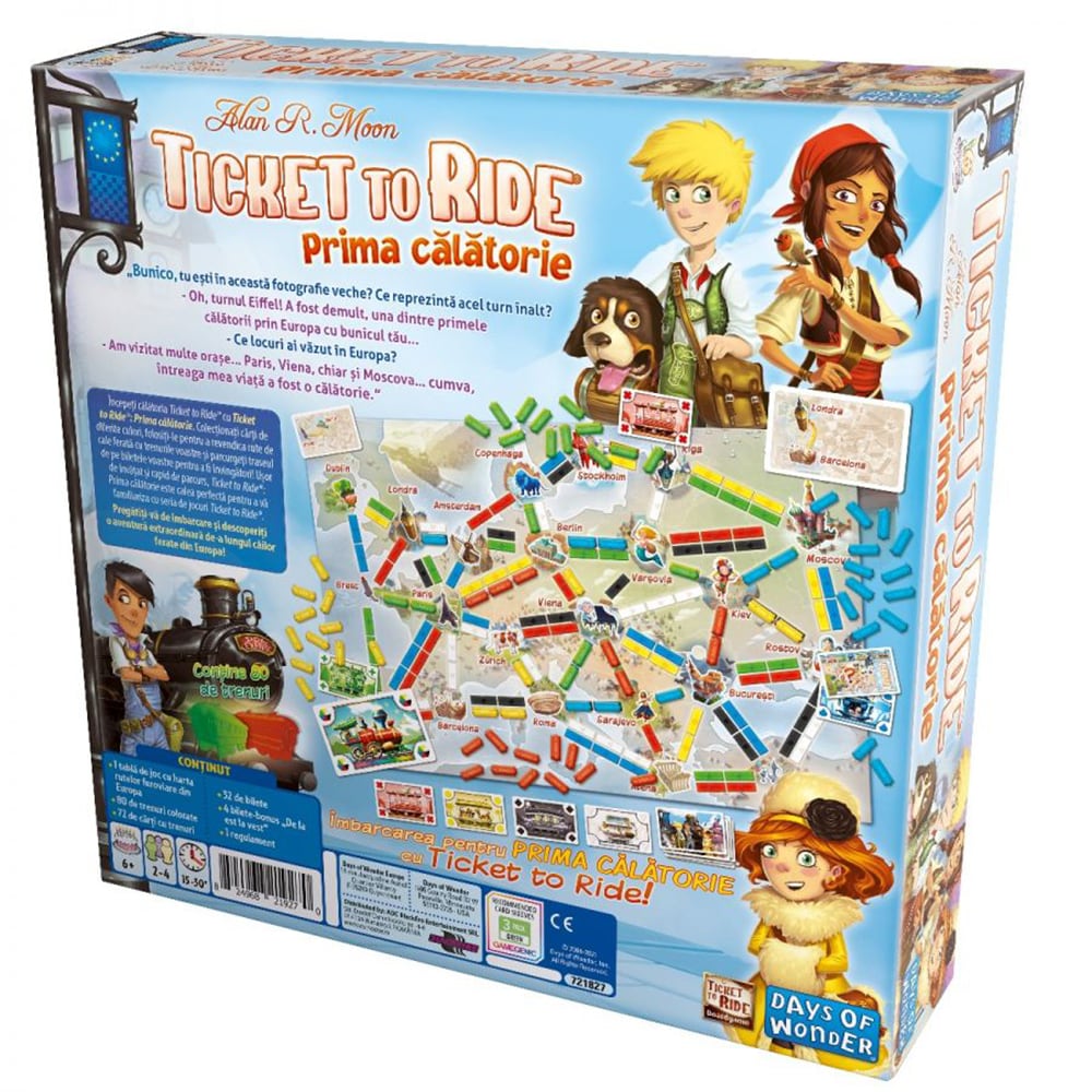Joc de societate ASMODEE Ticket To Ride - Prima calatorie 721827, 6 ani+, 2-4 jucatori