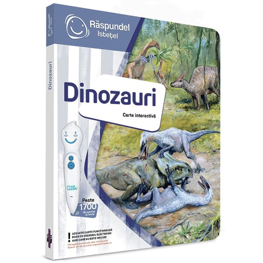 Pachet carte interactiva si creion RASPUNDEL ISTETEL: Dinozauri 97110, 6 ani+, multicolor