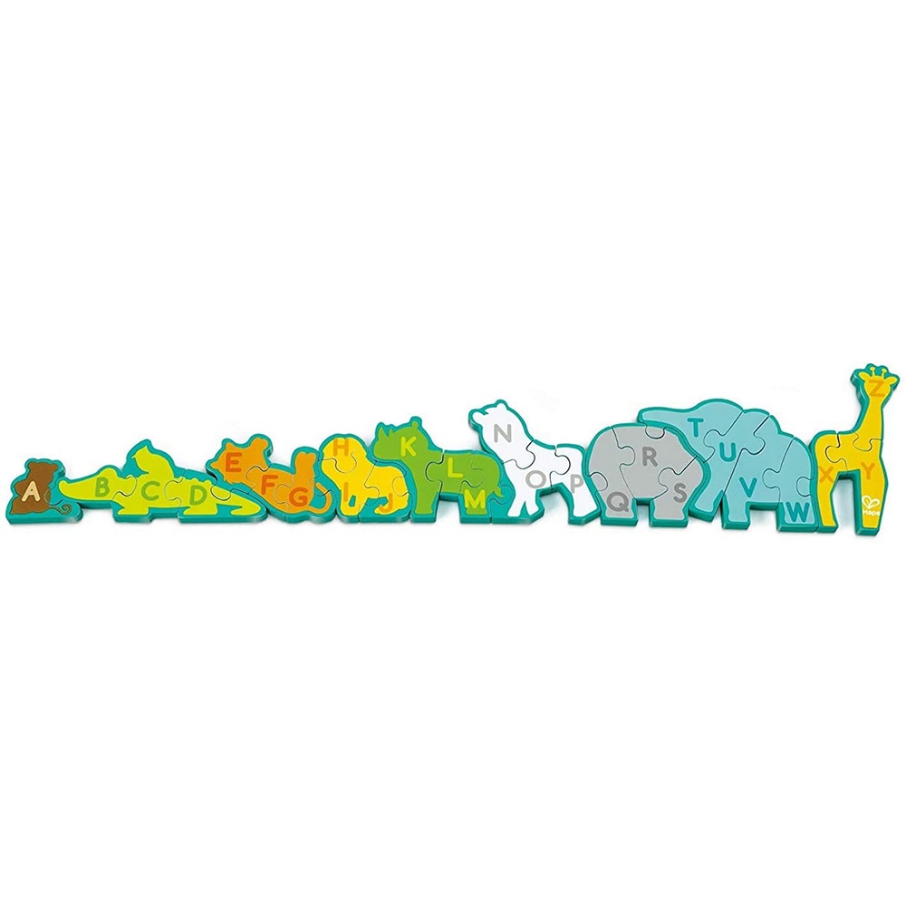 Puzzle 2in1 HAPE Alfabet si animale E1627, 3 ani+, 26 piese