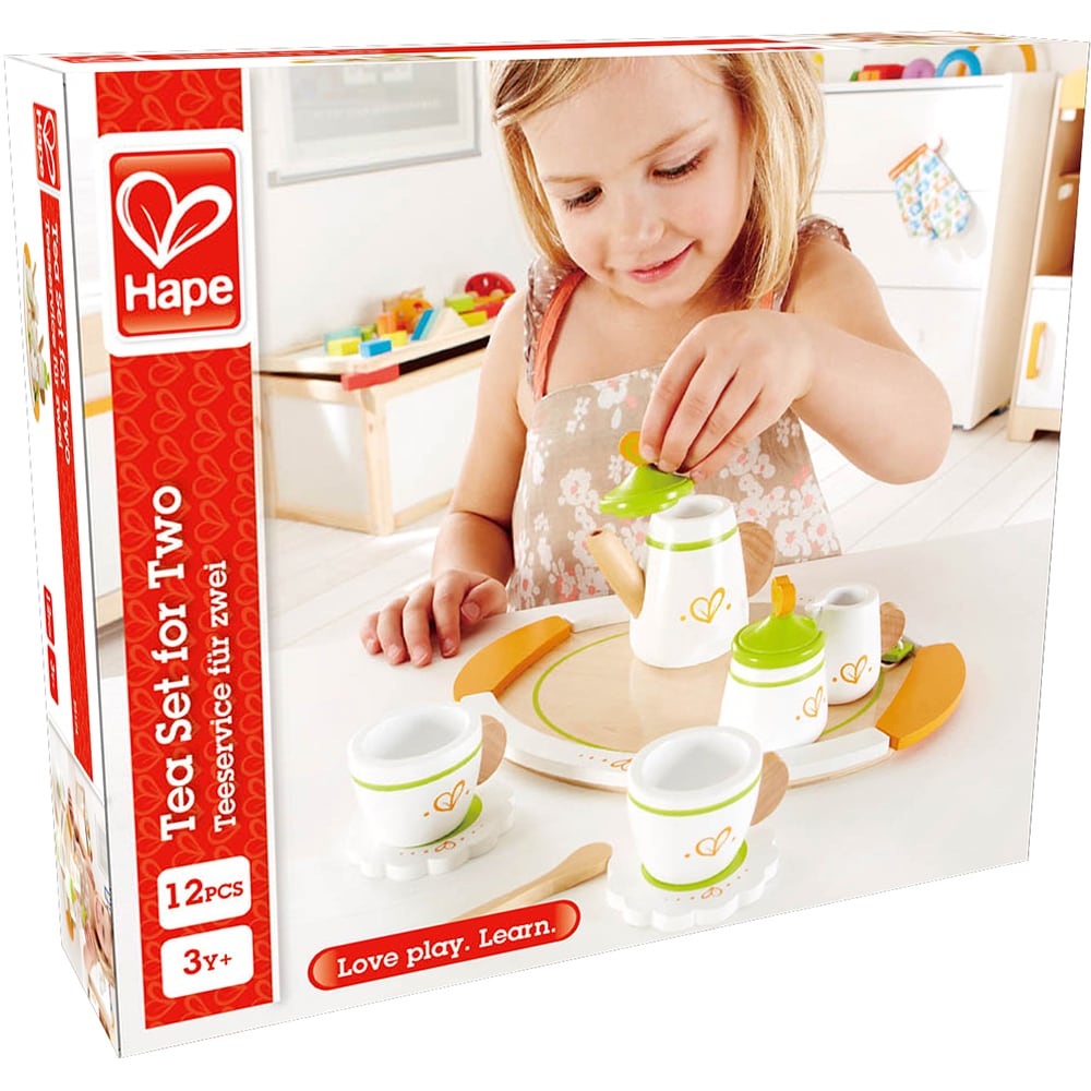 Jucarie de rol HAPE Set ceai E3124, 3 ani+, alb-verde
