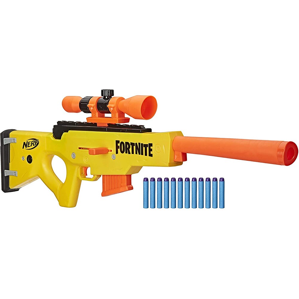 Blaster NERF Fortnite - BASR-L E7522, 8 ani+, galben-portocaliu