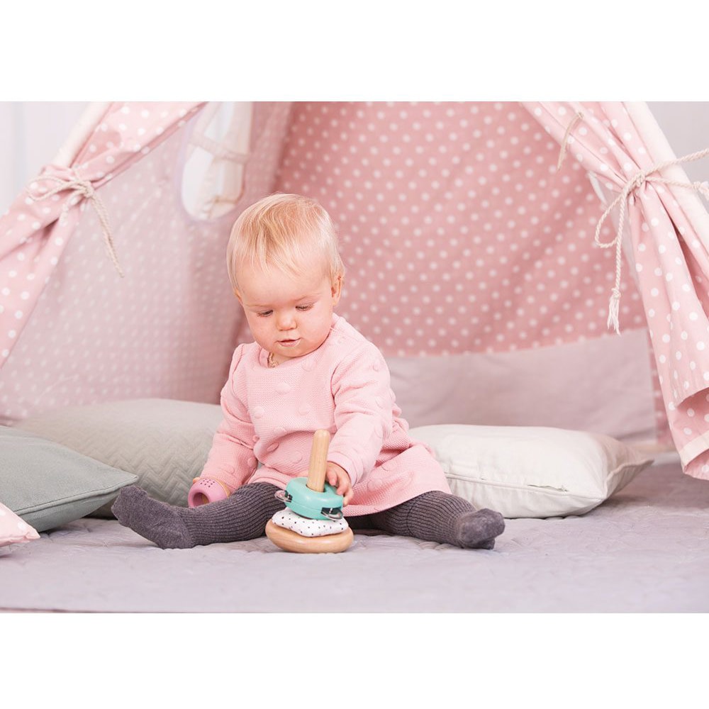 Jucarie interactiva HAPE Turn de stivuire E8502, 10 luni+, multicolor