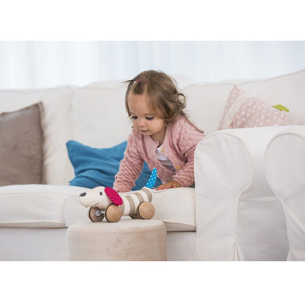 Jucarie interactiva HAPE Catelusul Hugo E8505, 12 luni+, maro-rosu