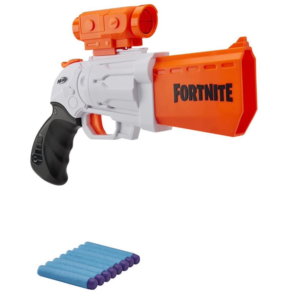 Blaster NERF Fortnite - SR7 E9391, 8 ani+, alb-portocaliu