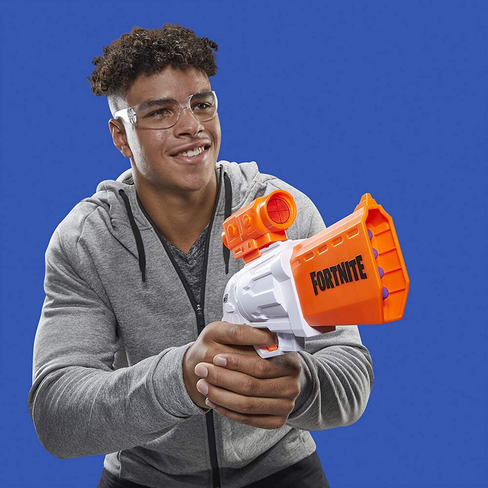 Blaster NERF Fortnite - SR7 E9391, 8 ani+, alb-portocaliu