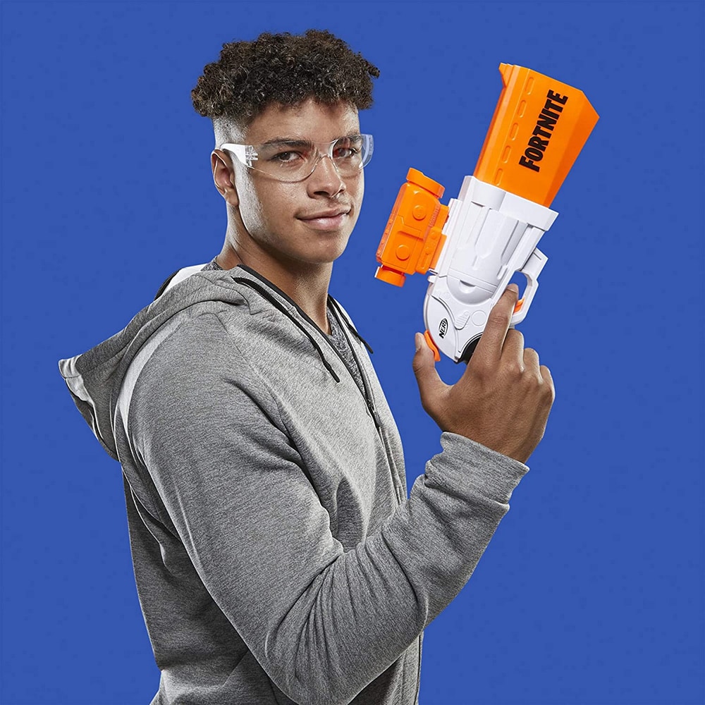 Blaster NERF Fortnite - SR7 E9391, 8 ani+, alb-portocaliu