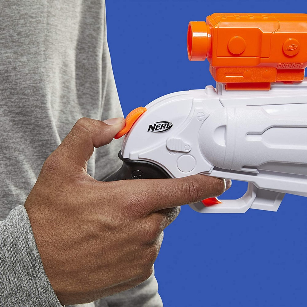 Blaster NERF Fortnite - SR7 E9391, 8 ani+, alb-portocaliu