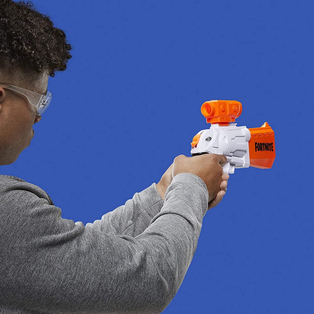 Blaster NERF Fortnite - SR7 E9391, 8 ani+, alb-portocaliu