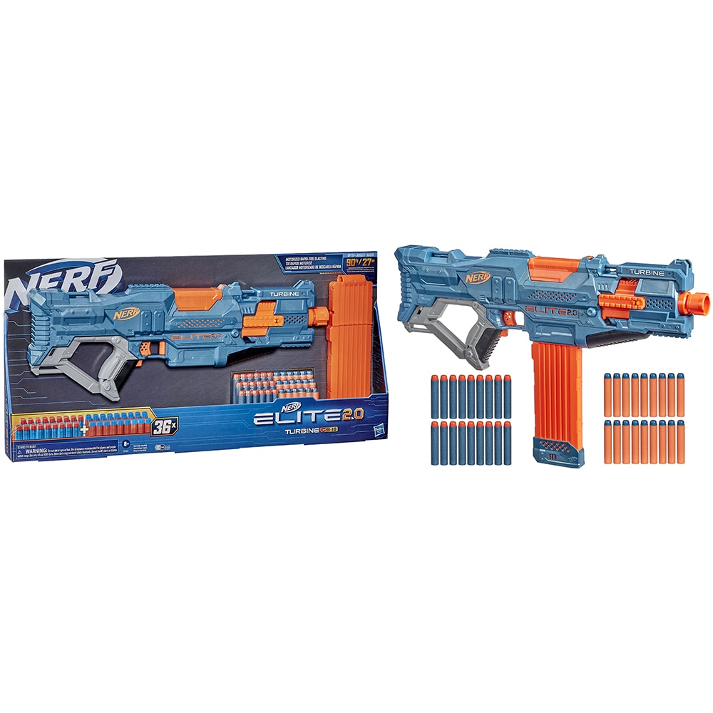 Blaster NERF Elite 2.0 - Turbine CS-18 E9481, 8 ani+, albastru-portocaliu