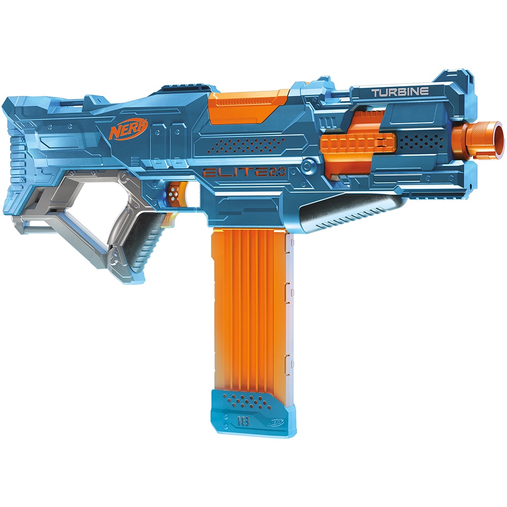 Blaster NERF Elite 2.0 - Turbine CS-18 E9481, 8 ani+, albastru-portocaliu