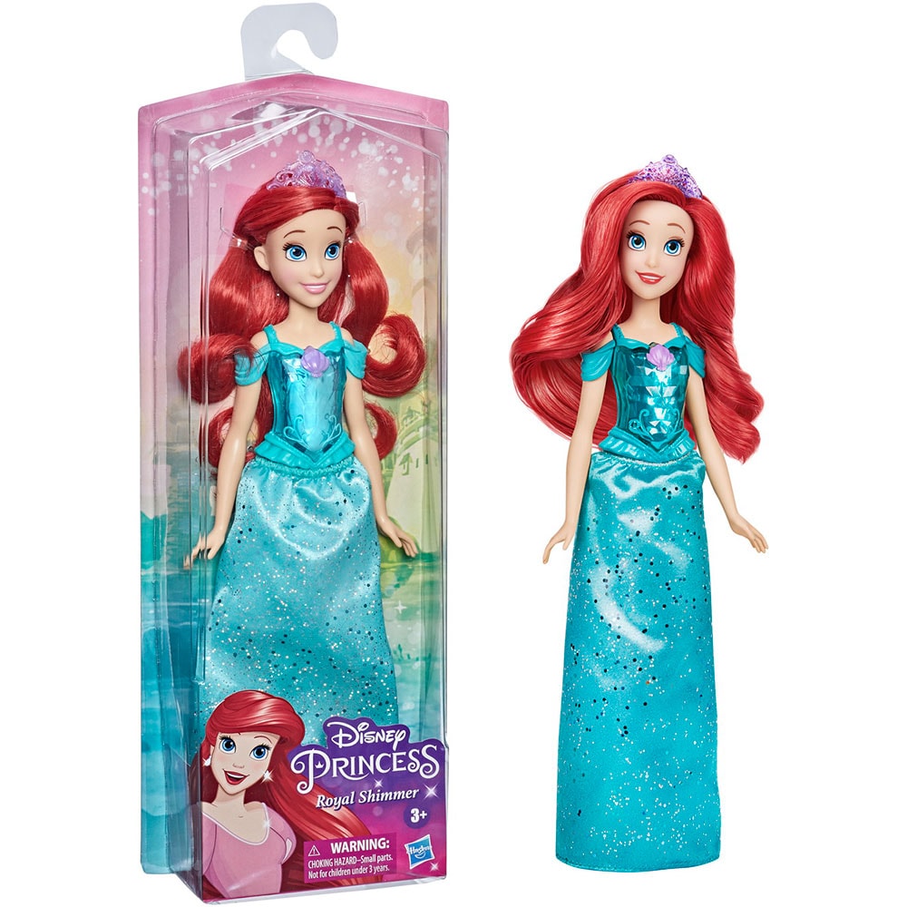 Papusa DISNEY PRINCESS Printesa stralucitoare Ariel F0895, 3 ani+, albastru-mov