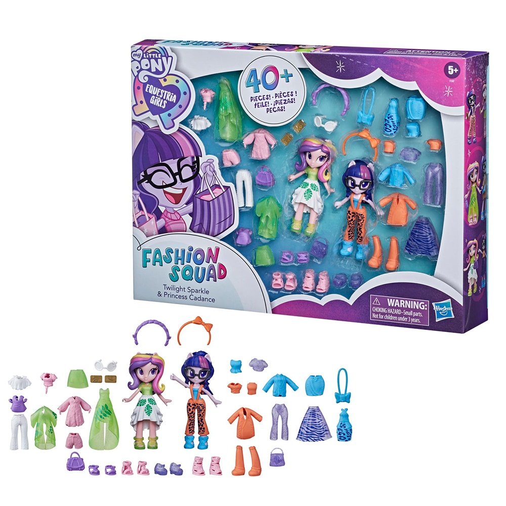 Set figurine MY LITTLE PONY Equestria Girls - Twilight Sparkle si Printesa Cadance F1587, 5 ani+, multicolor