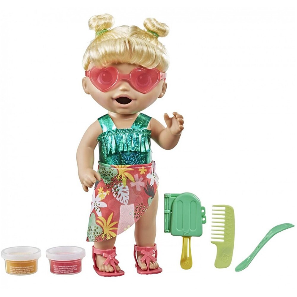 Papusa BABY ALIVE Sunshine Snack F1680, 3 ani+, verde-portocaliu