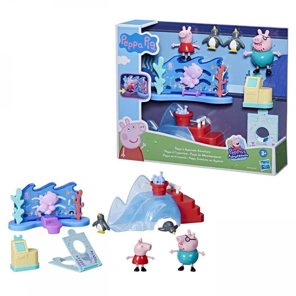 Set figurine PEPPA PIG Mergem la acvariu F4411, 3 ani+, multicolor