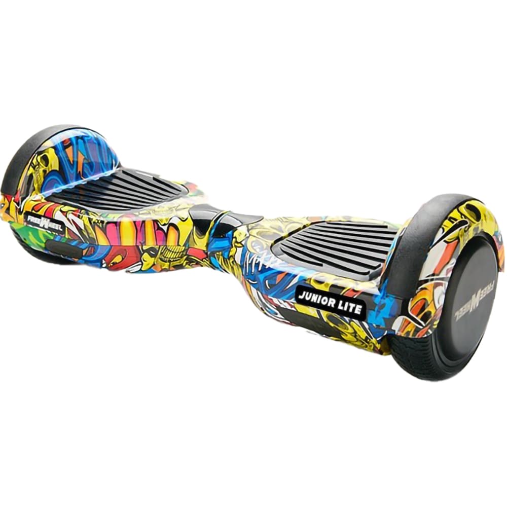 Hoverboard FREEWHEEL Junior Lite, 6.5 inch, viteza 12 km/h, motor 2 x 200W Brushless, graffiti galben