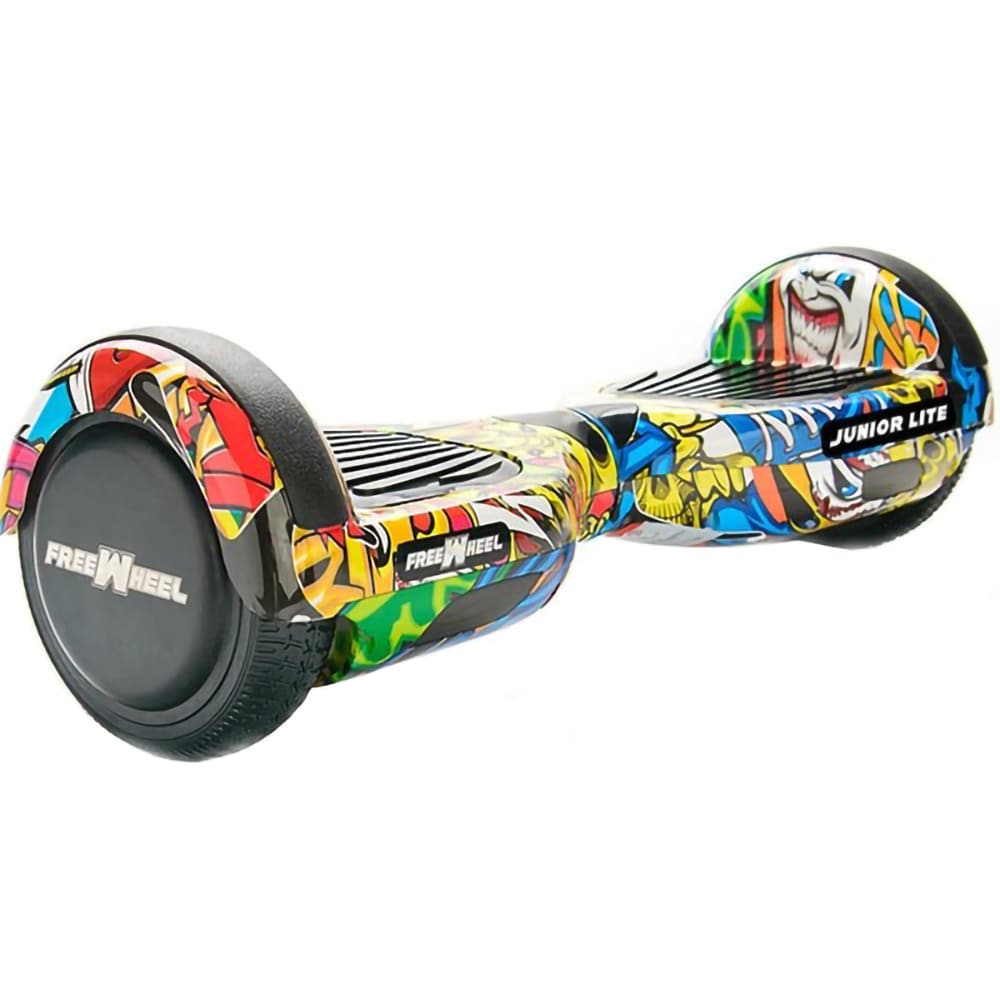 Hoverboard FREEWHEEL Junior Lite, 6.5 inch, viteza 12 km/h, motor 2 x 200W Brushless, graffiti galben