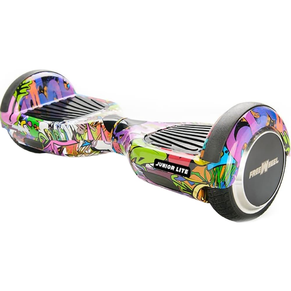 Hoverboard FREEWHEEL Junior Lite, 6.5 inch, viteza 12 km/h, motor 2 x 200W Brushless, graffiti mov