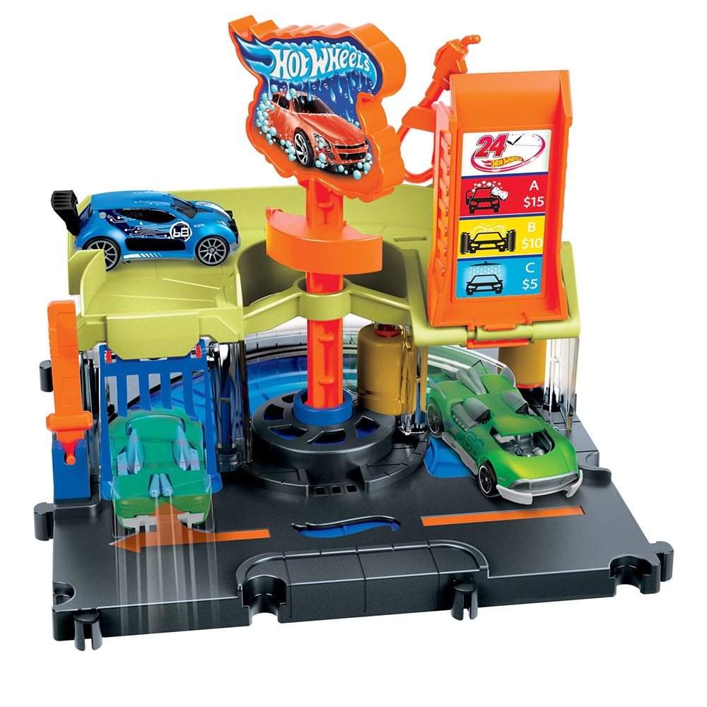Set masinuta HOT WHEELS City - Spalatorie auto HDR27, 4 ani+, multicolor