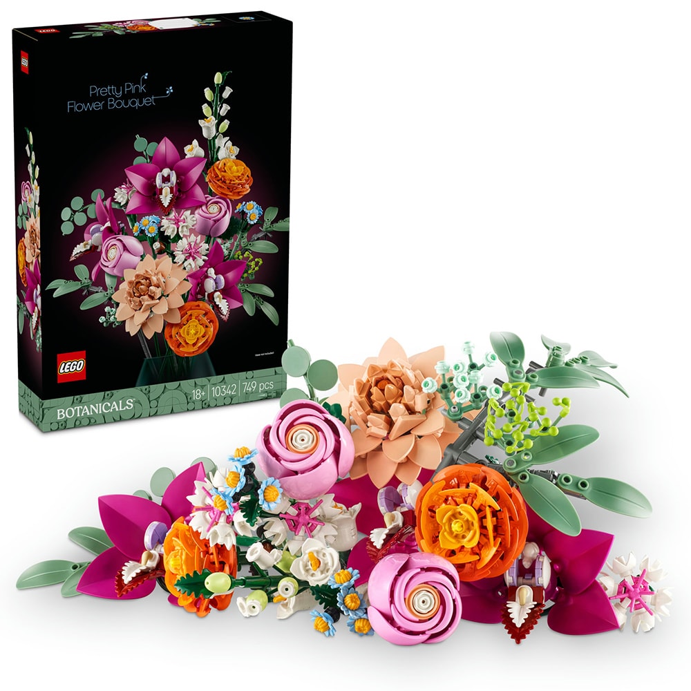 LEGO Botanicals: Frumos buchet de flori roz 10342, 18 ani+, 749 piese