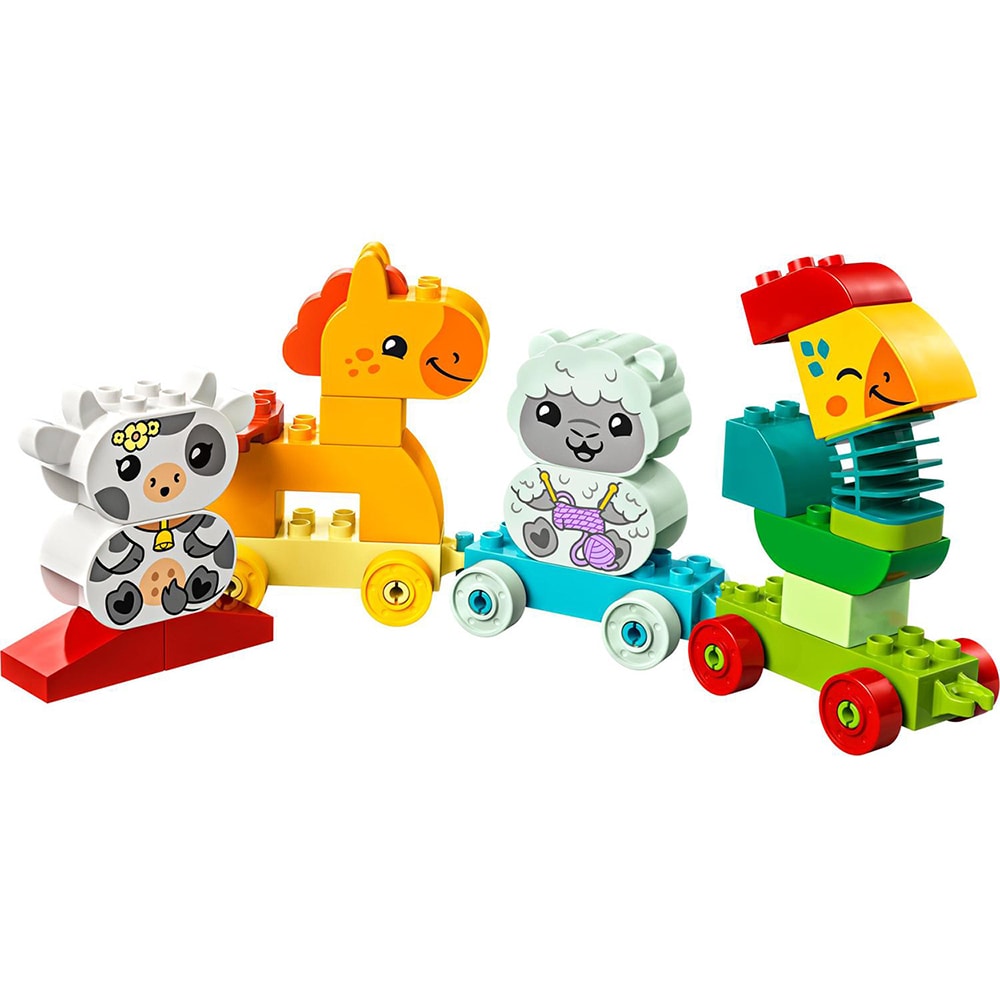 LEGO DUPLO: Tren cu animale 10412, 18 luni+, 19 piese
