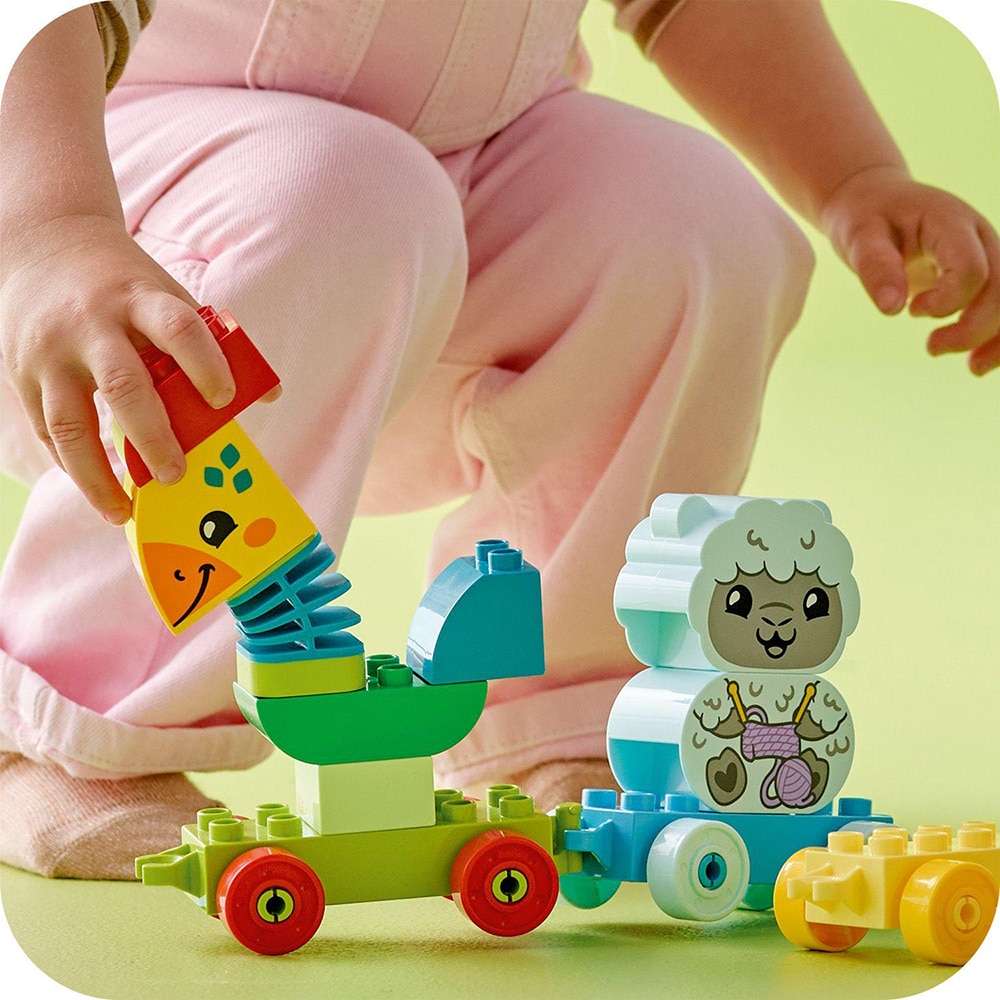 LEGO DUPLO: Tren cu animale 10412, 18 luni+, 19 piese