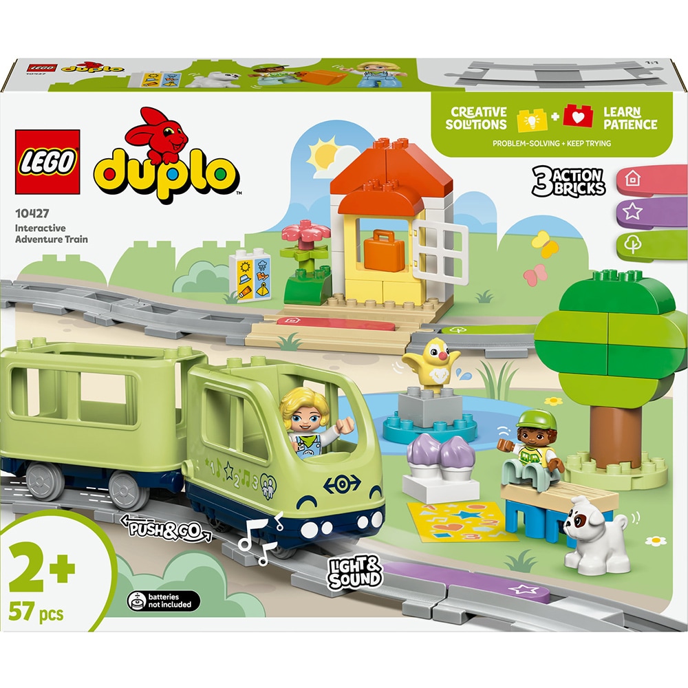 LEGO DUPLO: Tren de aventura interactiv 10427, 2 ani+, 57 piese