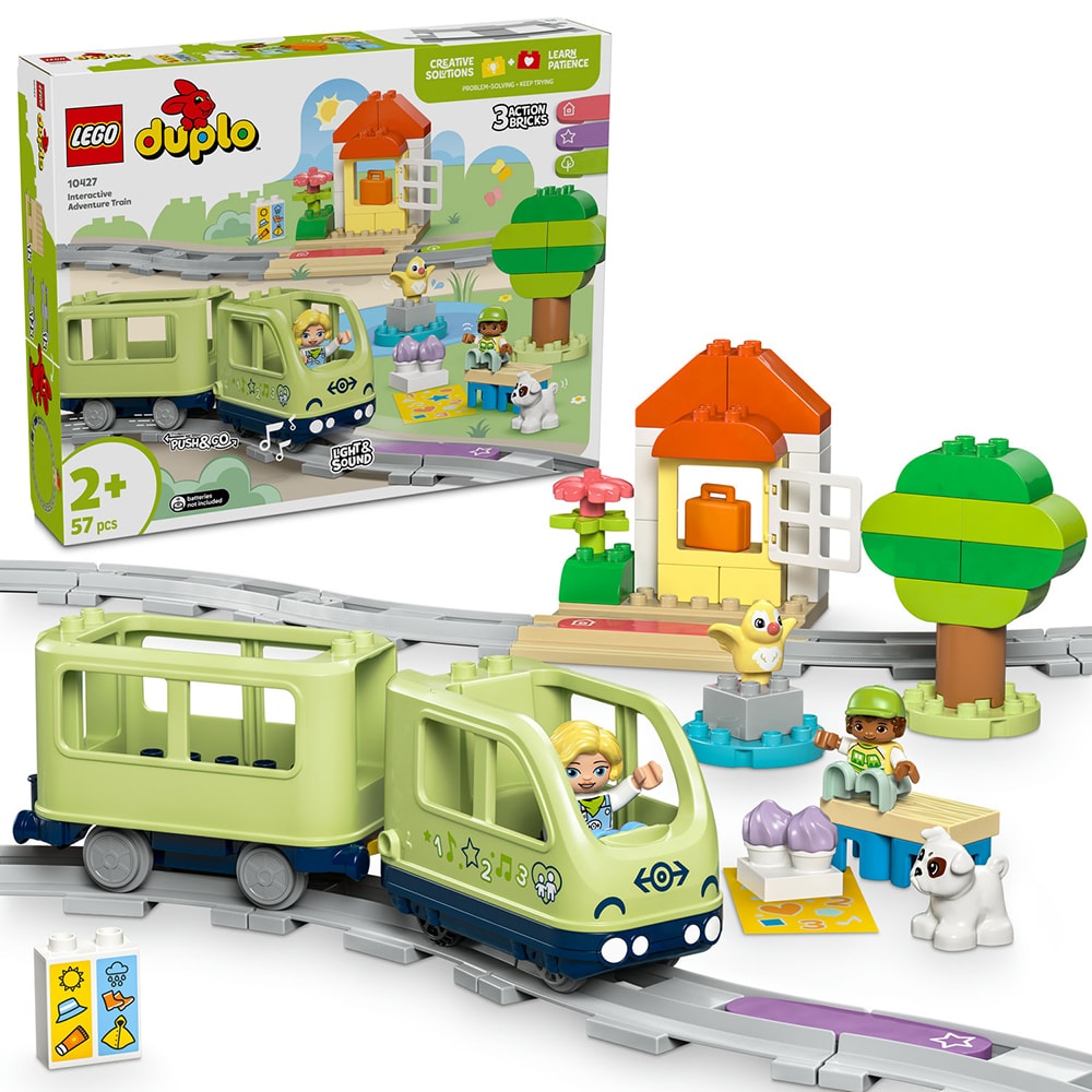 LEGO DUPLO: Tren de aventura interactiv 10427, 2 ani+, 57 piese