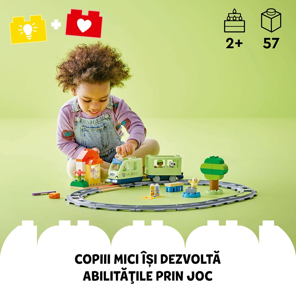 LEGO DUPLO: Tren de aventura interactiv 10427, 2 ani+, 57 piese