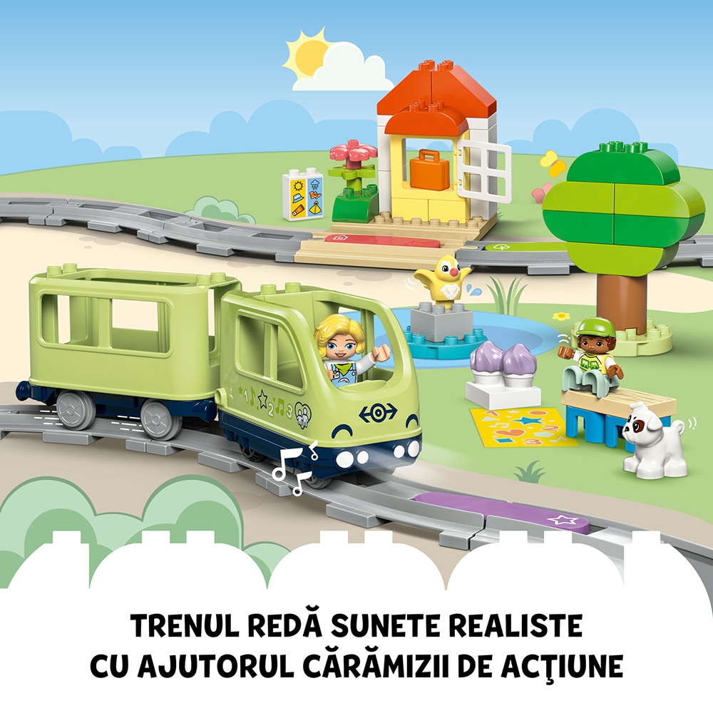 LEGO DUPLO: Tren de aventura interactiv 10427, 2 ani+, 57 piese