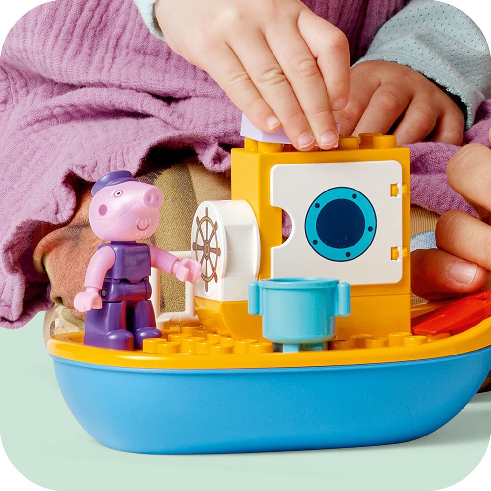 LEGO DUPLO: Excursia cu barca a Purcelusei Peppa 10432, 2 ani+, 23 piese