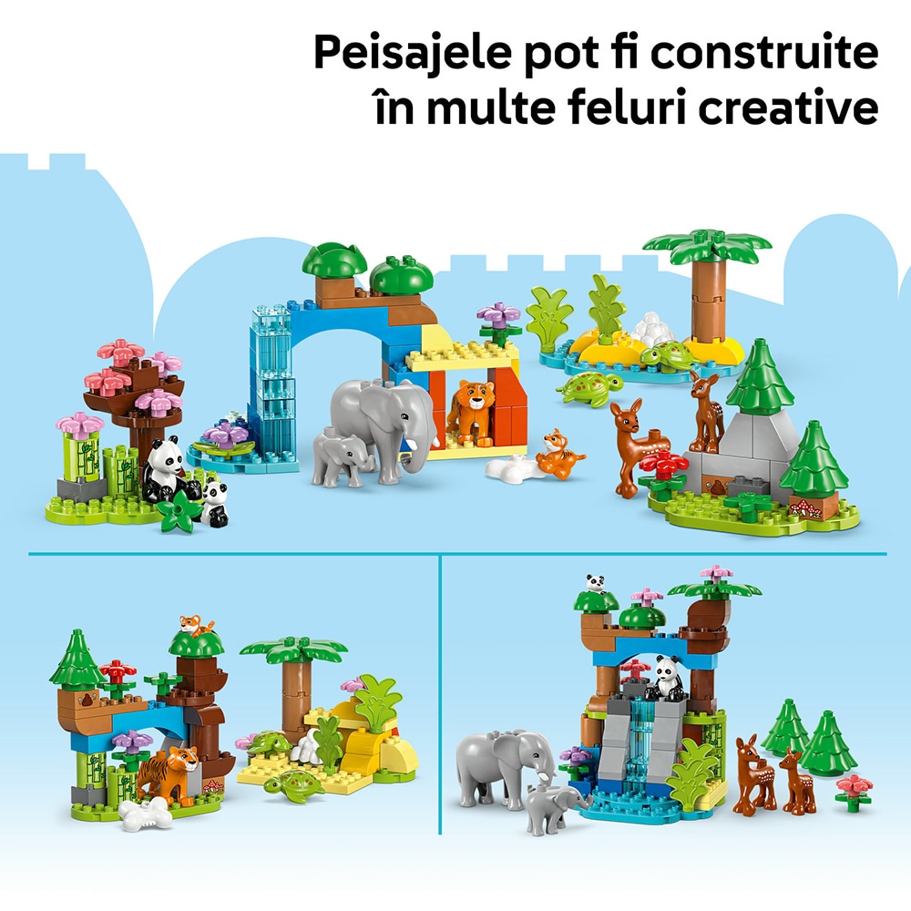 LEGO DUPLO: Familii de animale salbatice 3in1 10446, 2 ani+, 92 piese