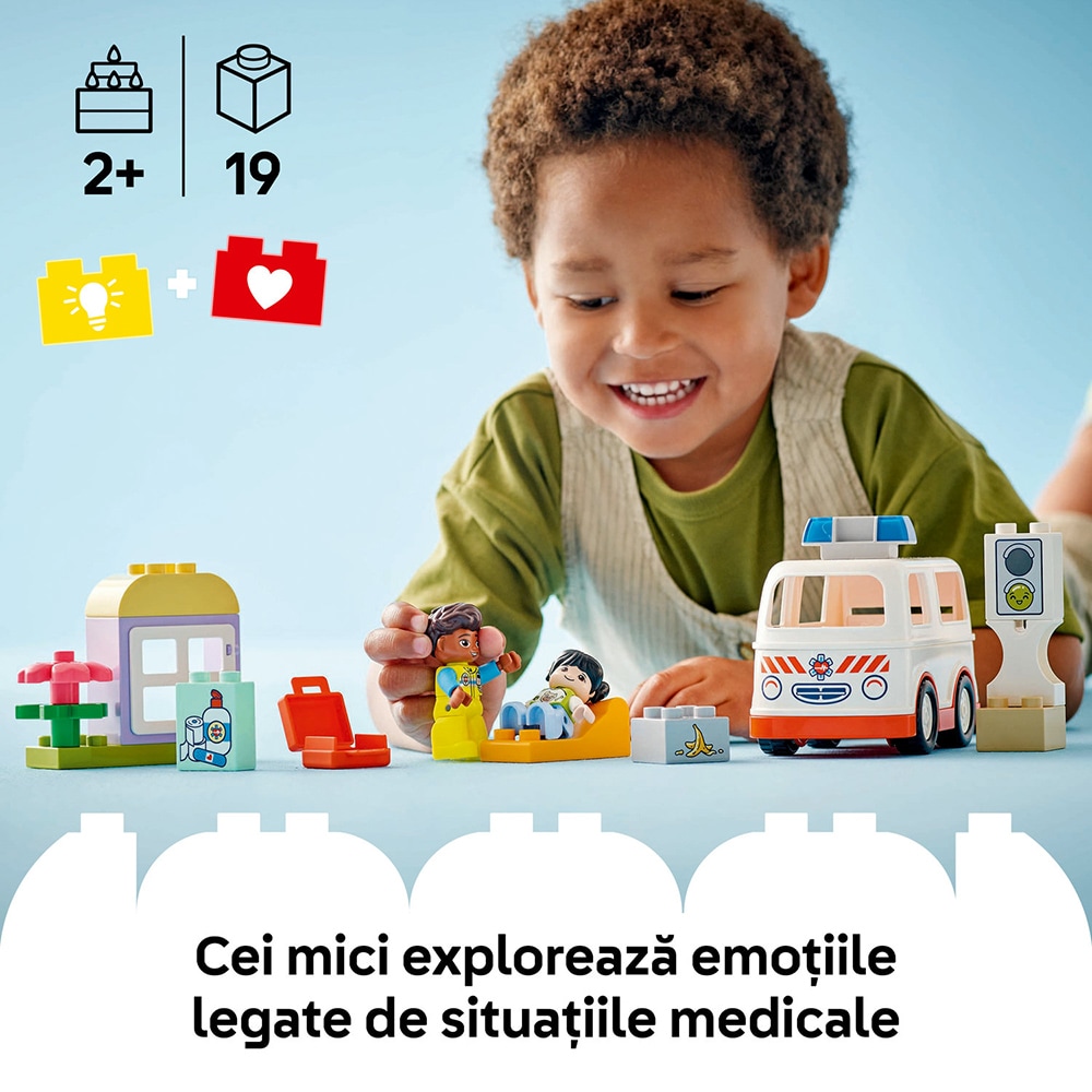 LEGO DUPLO: Ambulanta si sofer 10447, 2 ani+, 19 piese